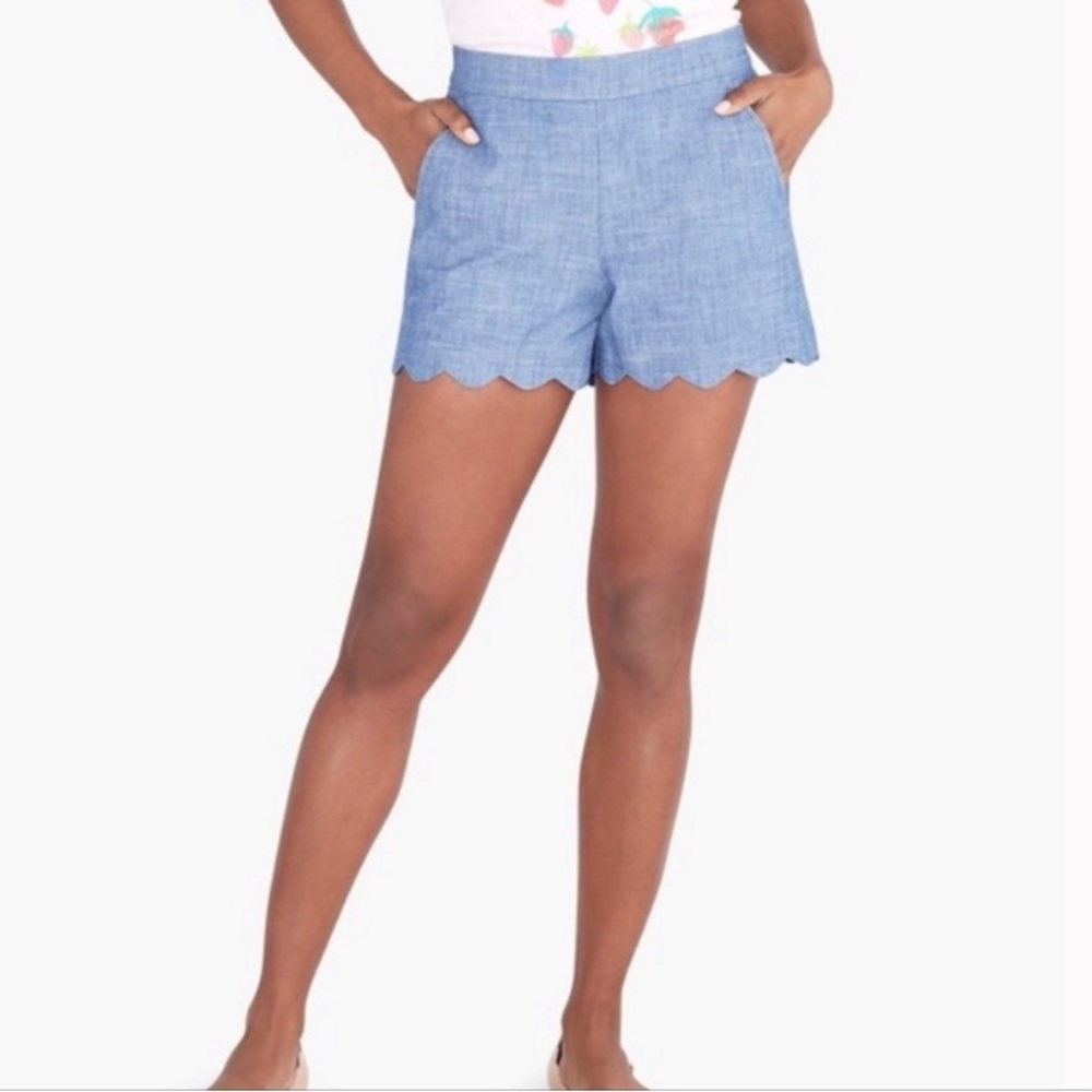 J. by J. Crew Chambray Scalloped Hem Shorts Sz M